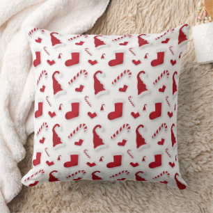 Christmas Pillow with Hats, Stockings & Candy Cane