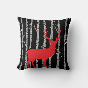 Christmas Pillow with Red Deer