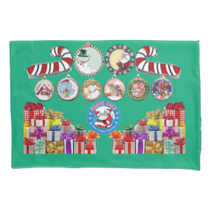 Christmas Pillowcase with Santa, Jerry and Rex