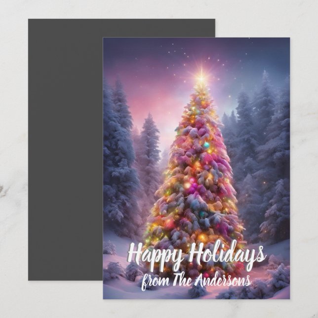 Christmas pine 83, Happy Holidays,1 card (Front/Back)