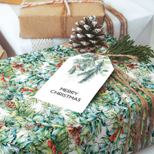 Christmas Pine and Berries Wrapping Paper