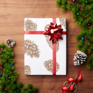 Christmas Pine Cone Pattern Wrapping Paper