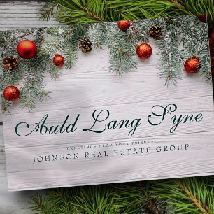 Christmas Pine Cones   Auld Lang Syne Greeting Postcard
