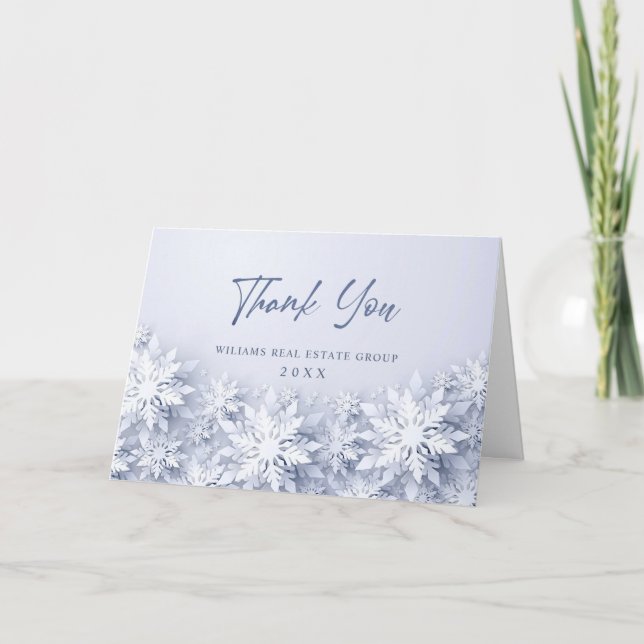 Christmas Pine Cones Corporate Holiday Thank You Card (Front)