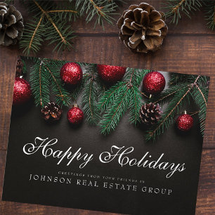 Christmas Pine Cones    Happy Holidays Greeting Postcard