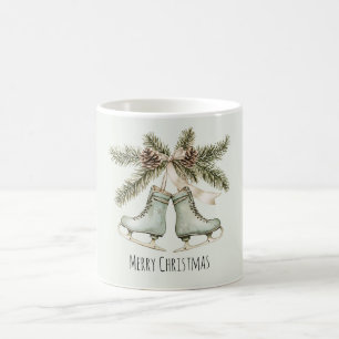 Christmas Pine Cones Ice Skates Coffee Mug