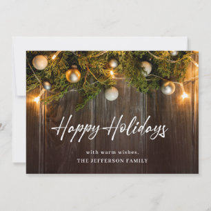 Christmas Pine Cones Rustic Greeting Holiday Card