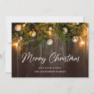 Christmas Pine Cones Rustic Greeting Holiday Card