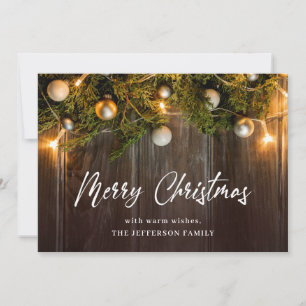 Christmas Pine Cones Rustic Greeting Holiday Card