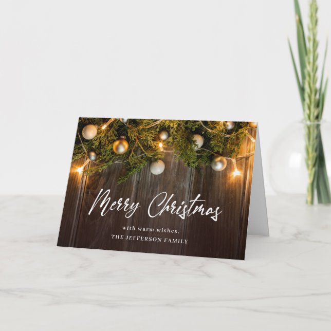 Christmas Pine Cones Rustic Greeting Holiday Card (Front)