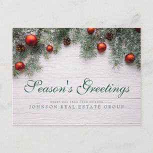 Christmas Pine Cones   Season's Greetings Postcard