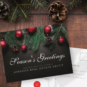 Christmas Pine Cones    Season's Greetings Postcard