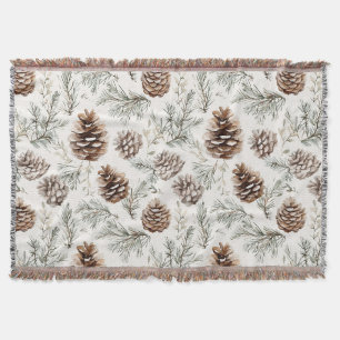Christmas Pine Cones Throw Blanket