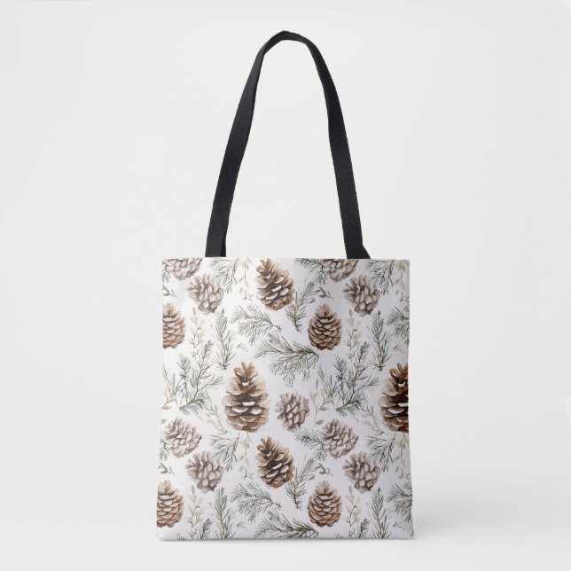 Christmas Pine Cones Tote Bag (Front)