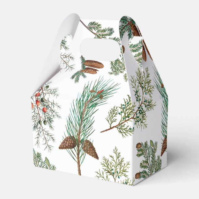 Christmas Pine Conifer Forest Festive  Favour Box (Front Side)
