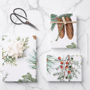 Christmas Pine Conifer Forest Festive Wrapping Paper Sheet