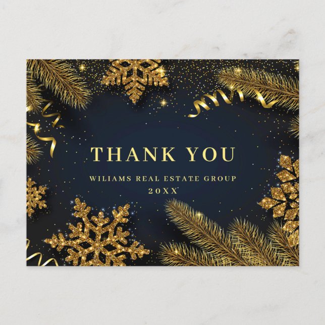 Christmas Pine Corporate Thank You Holiday Card (Front)