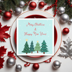 Christmas Pine Forest Tree Merry Christmas Napkin