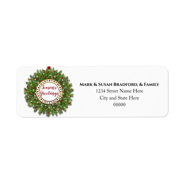 Christmas Pine Needle Wreath Decorated Return (Front)
