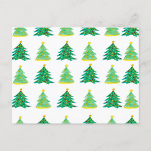 Christmas Pine Pattern Postcard