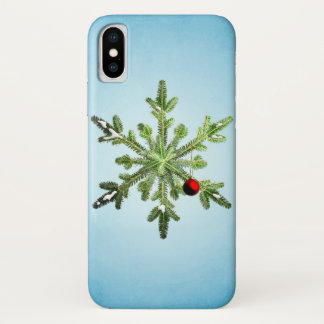 Christmas Pine Snowflake iPhone X Case