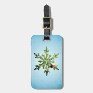 Christmas Pine Snowflake Luggage Tag
