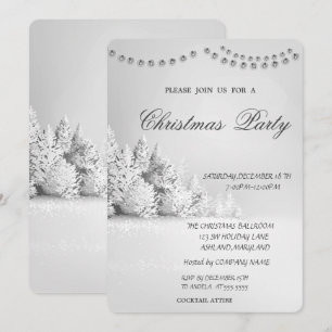 Christmas Pine Tree Forest,Lights Christmas Party Invitation