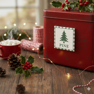 Christmas Pine Tree Magnet Rustic Green