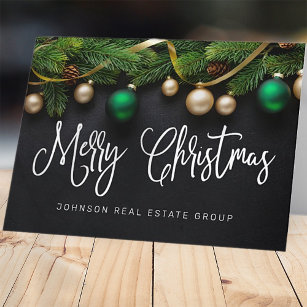 Christmas Pine Tree Merry Christmas Business Holiday Card