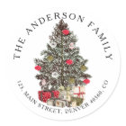Christmas Pine tree return address label