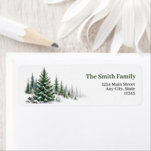 Christmas Pine Tree Return Address Labels Custom