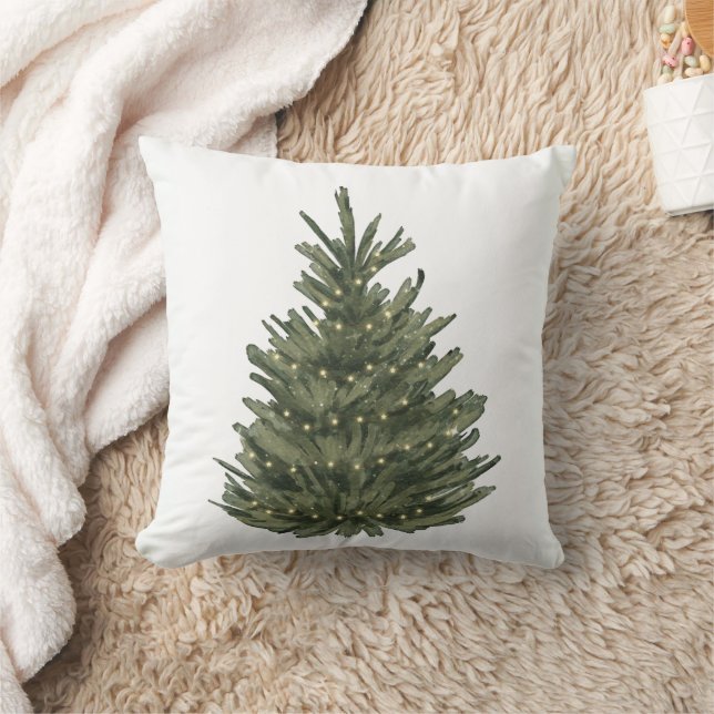 Christmas pine tree Throw Pillow (Blanket)