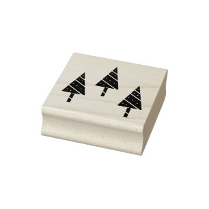 Christmas Pine trees Rubber Stamp