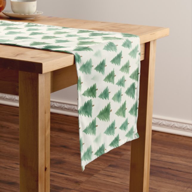 Christmas Pine Trees Table Runner – Modern  (In Situ)