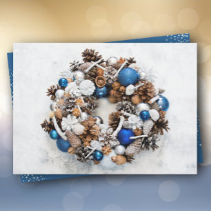 Christmas Pine Wreath Holiday Card