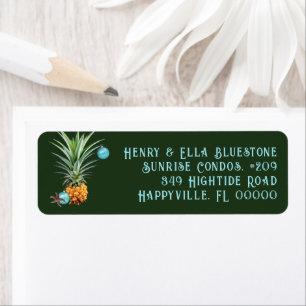 Christmas Pineapple Coastal Life Address Label