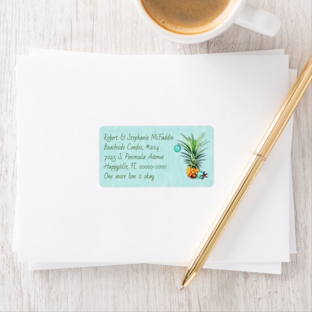 Christmas Pineapple Five Lines Address Label (Insitu)