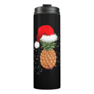 Christmas Pineapple With Santa Hat Xmas Holiday Thermal Tumbler