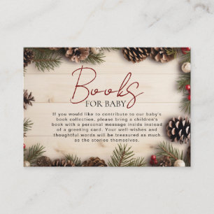 Christmas Pinecone Berries Wood Books For Baby Enclosure Card
