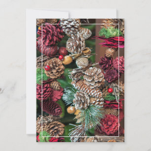 Christmas Pinecone Decorations Holiday Card