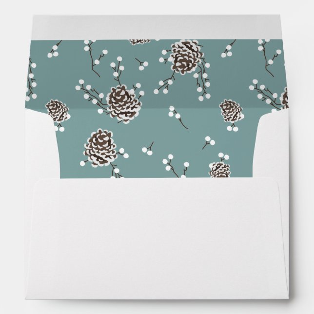 Christmas Pinecones Pattern Envelope (Back (Bottom))