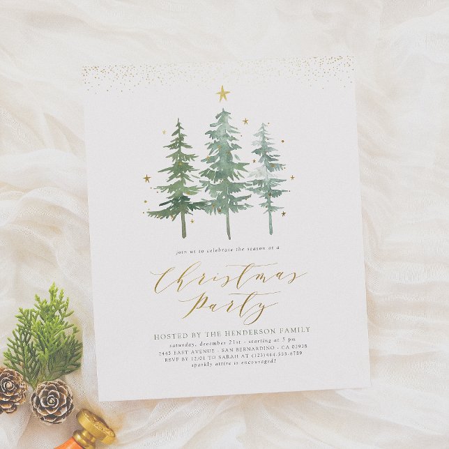 Christmas Pines | Budget Holiday Party Invitation (Creator Uploaded)