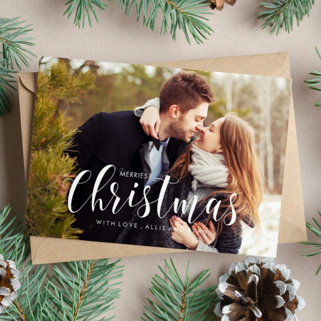 Christmas Pines Photo Greeting Holiday Card (Creator Uploaded)