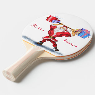Christmas Ping Pong Paddle Gift Bodybuilder Santa