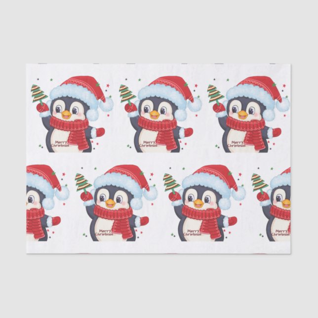 Christmas Pinguin with a Tree   Tissue Paper (Front)