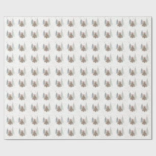 Christmas Pink and Green Brushstroke Wrapping Paper