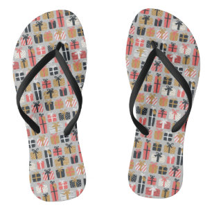 Christmas Pink Black Holidays stylish Flip Flops