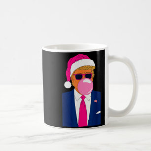 Christmas Pink Blowing Bubblegum Trump In Festive Coffee Mug