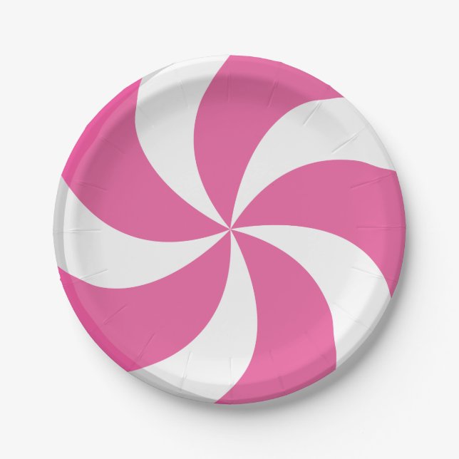 CHRISTMAS PINK CANDY PAPER PLATE (Front)