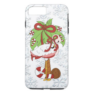 Christmas pink flamingo iphone 7 plus tough case